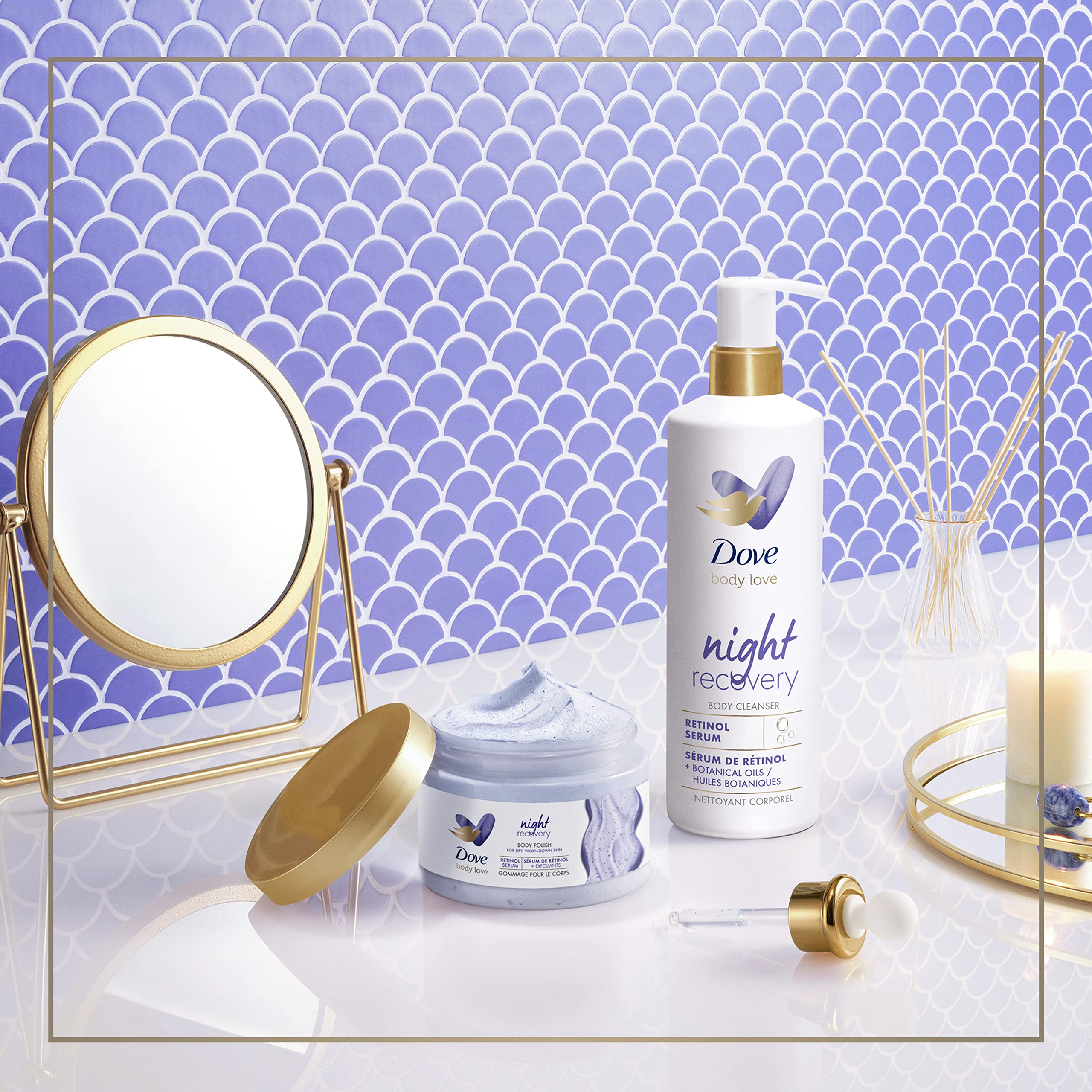 Open jar revealing creamy exfoliant texture for quick nighttime moisturization.
