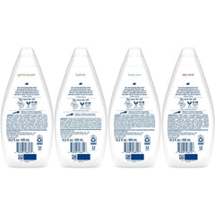 Dove Gentle Pamper bottle delivering gentle cleansing for sensitive skin.