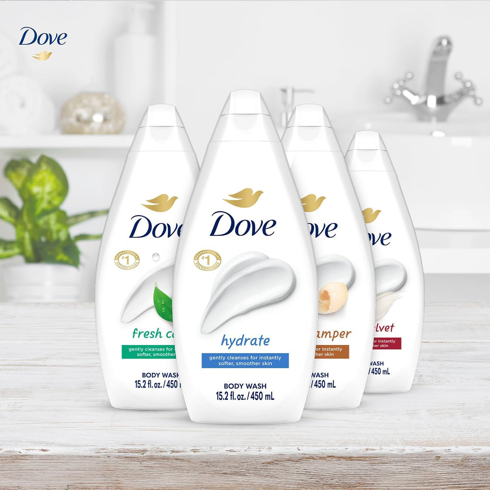 Dove variety 6-pack product display shows all scents.