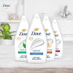 Dove variety 6-pack product display shows all scents.