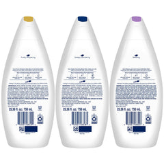 Dove Deeply Nourishing bottle front shows creamy formula for smooth skin.
