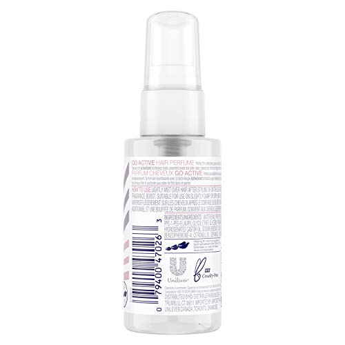 Dove Care Between Washes perfume on hair during application for quick refresh.