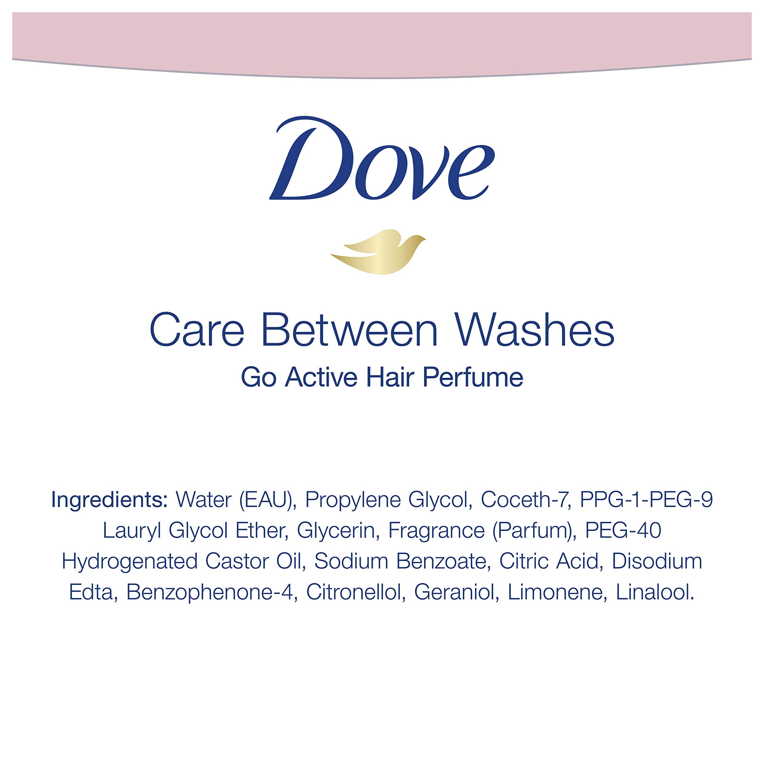 Dove Care Between Washes packaging highlighting compact, travel-ready design.