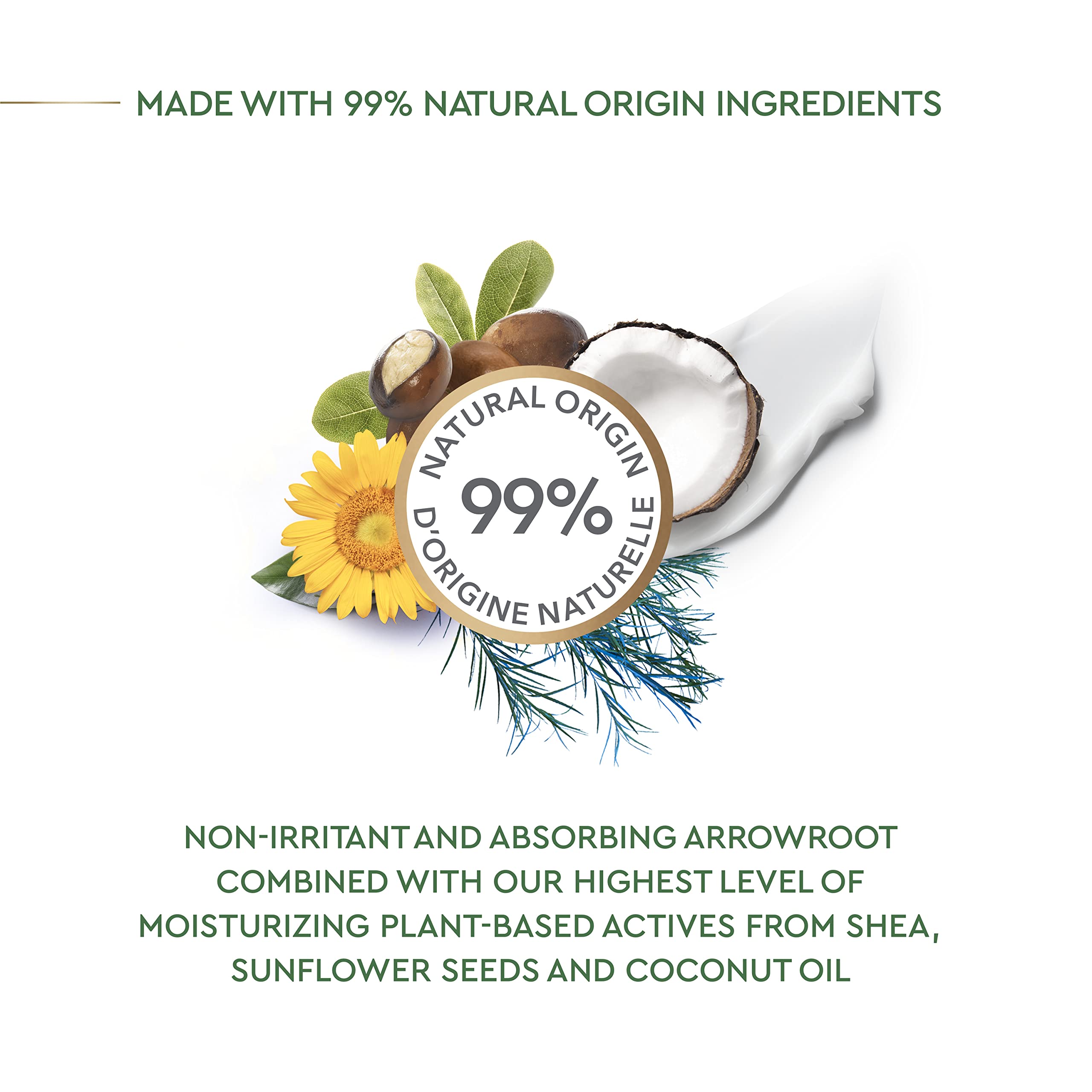 Dove Care by Plants Tea Tree Deodorant Stick on dry underarm demonstrates proper absorption