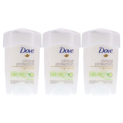 Dove Clinical Protection Cool Essentials deodorant stick in a three-pack for everyday freshness