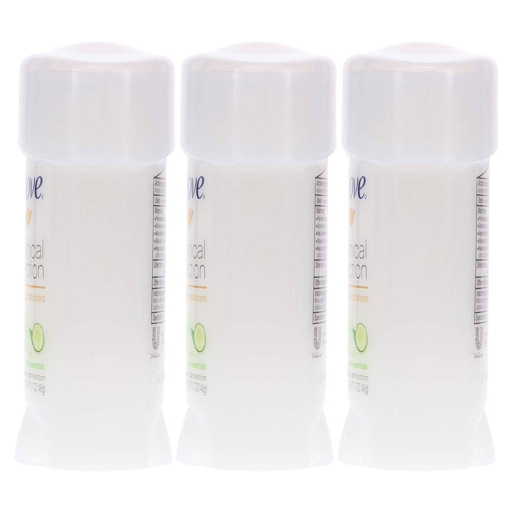 Dove Clinical Protection Cool Essentials label detail highlights moisturizing formula