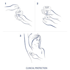 Pack of six Dove Clinical Protection sticks emphasizing 48-hour protection.