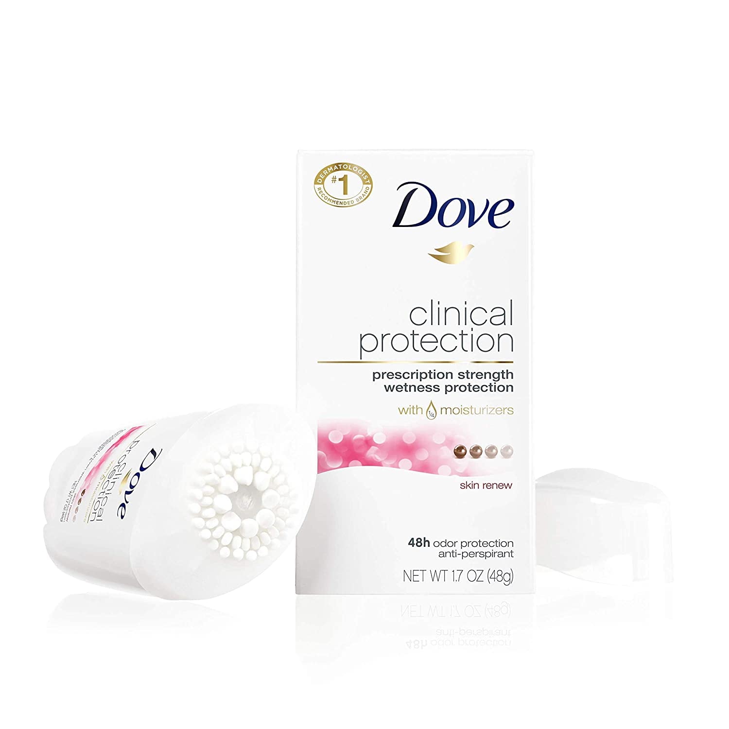 Dove Skin Renew being applied smooth for underarm protection.