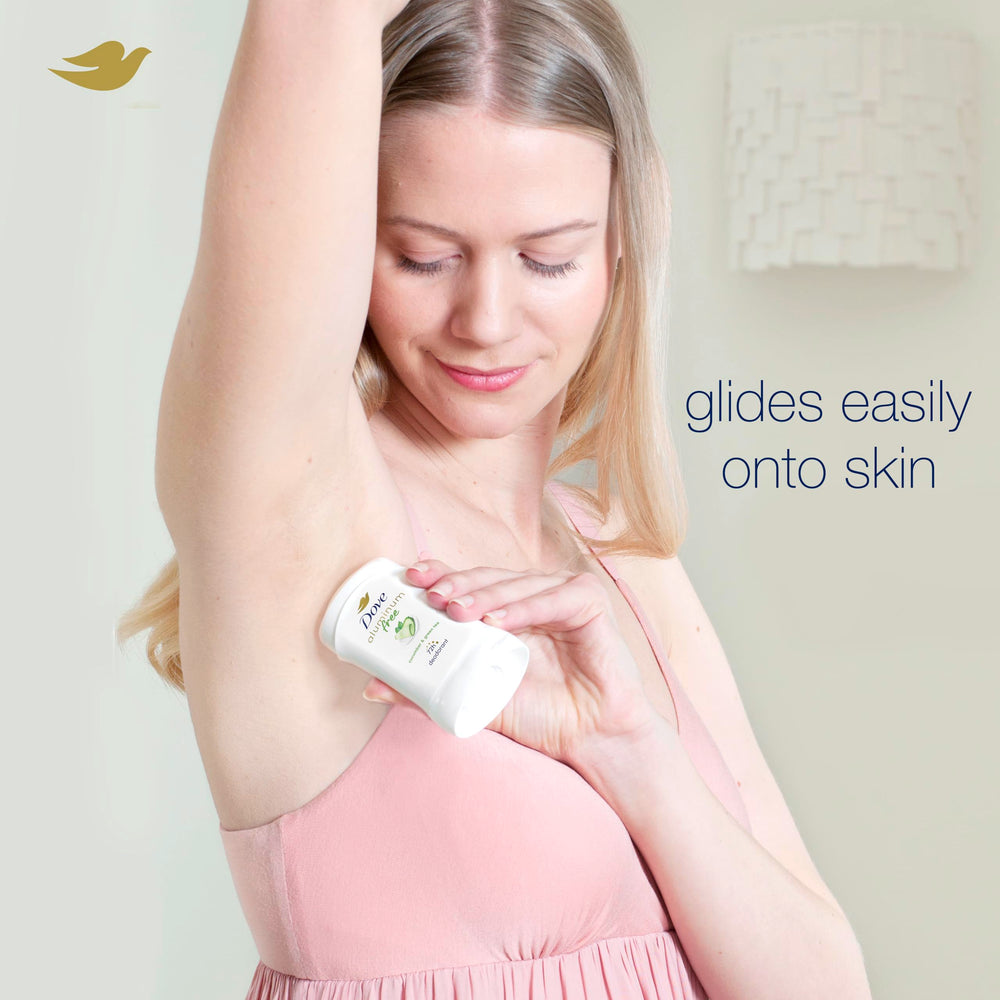 Compact Dove deodorant stick designed for travel and purse storage.