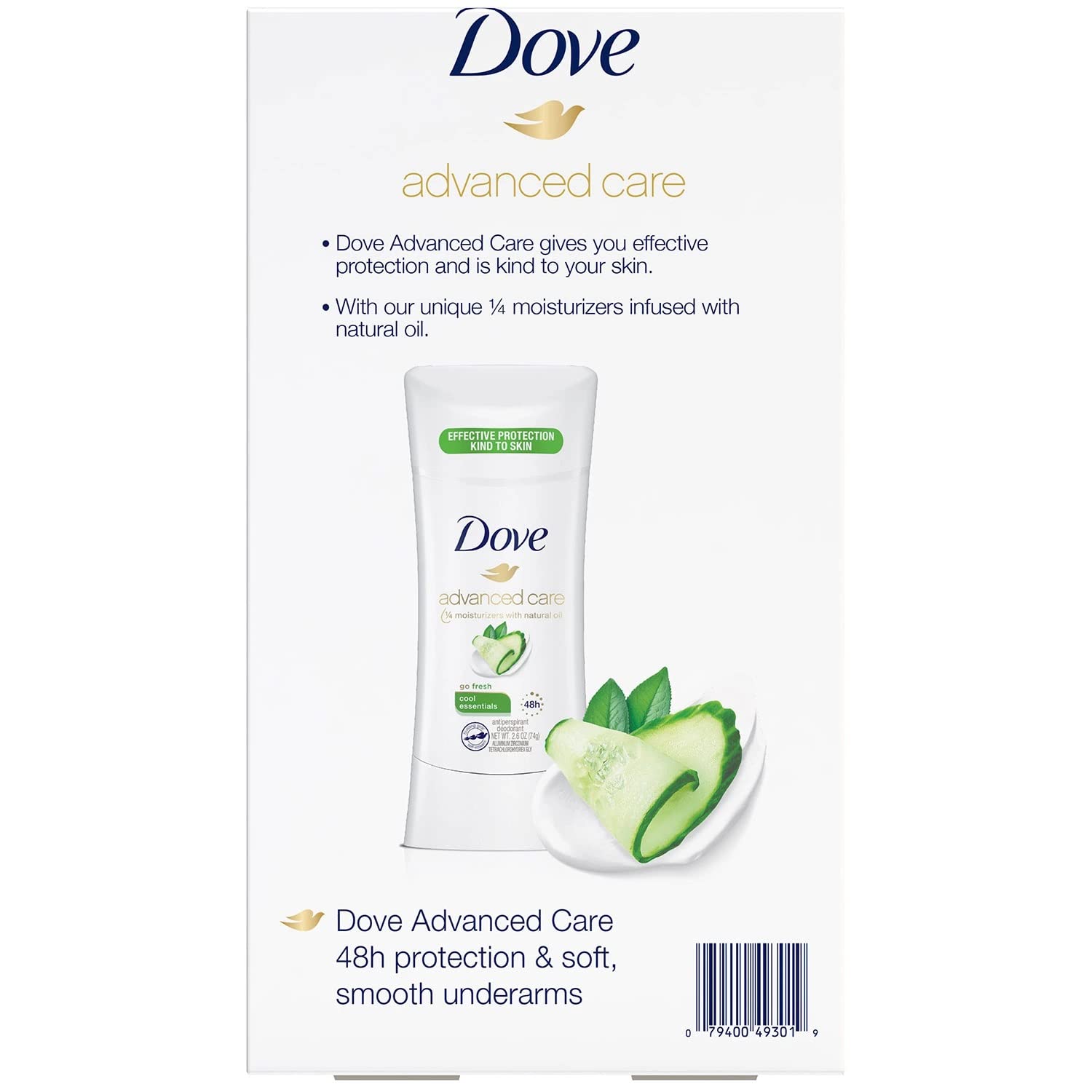 Dove Cool Essentials close-up applying deodorant for lasting protection.