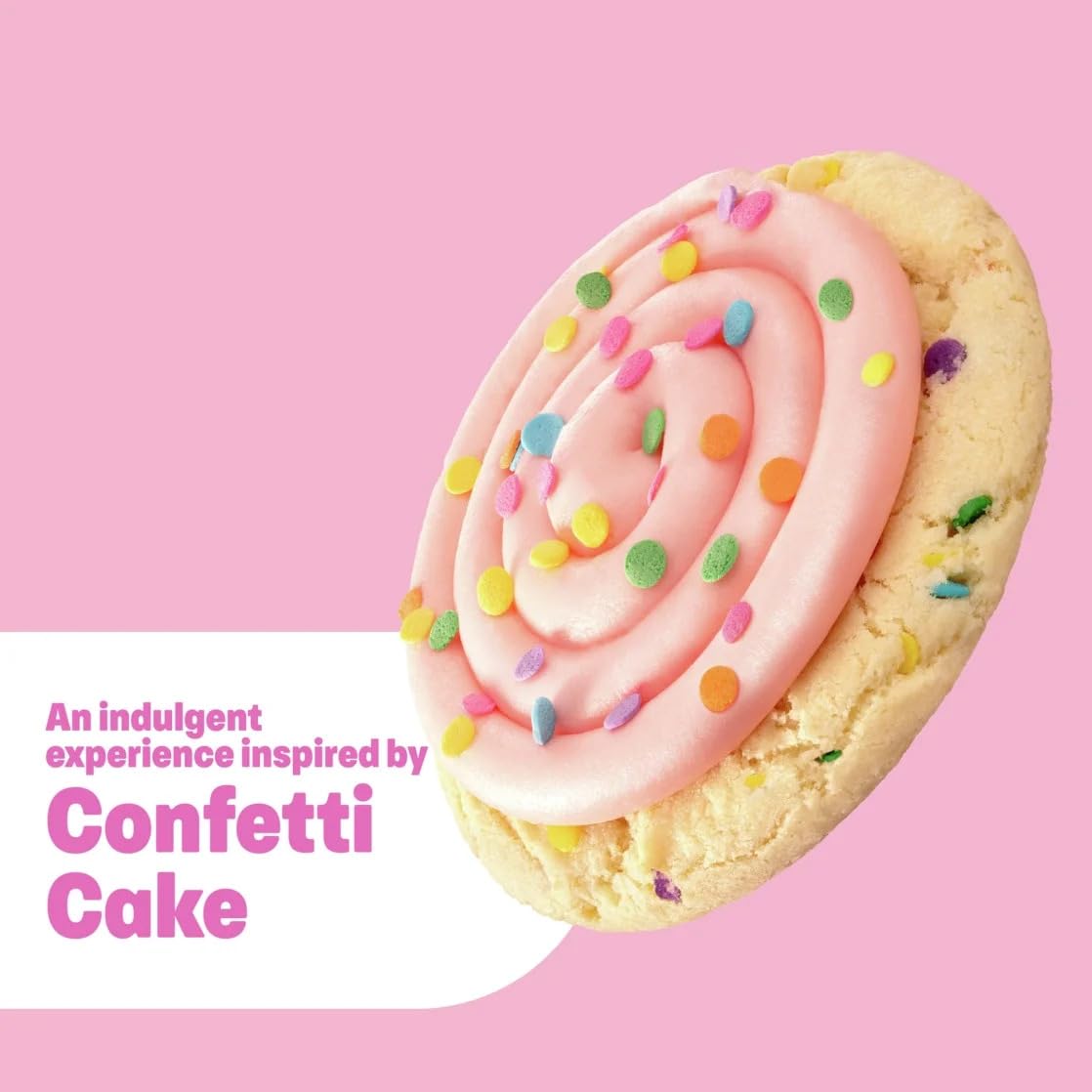 Dove Crumbl Confetti Cake box tray arrangement highlights festive packaging
