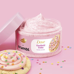 Dove Crumbl Confetti Cake gift set open display, ready for gifting