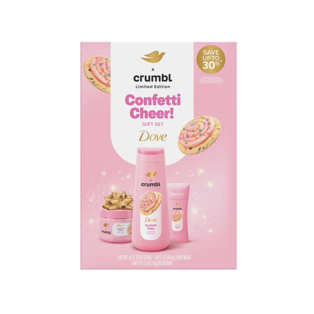 Dove Crumbl Confetti Cake gift set packaging, ideal for gifting on celebrations