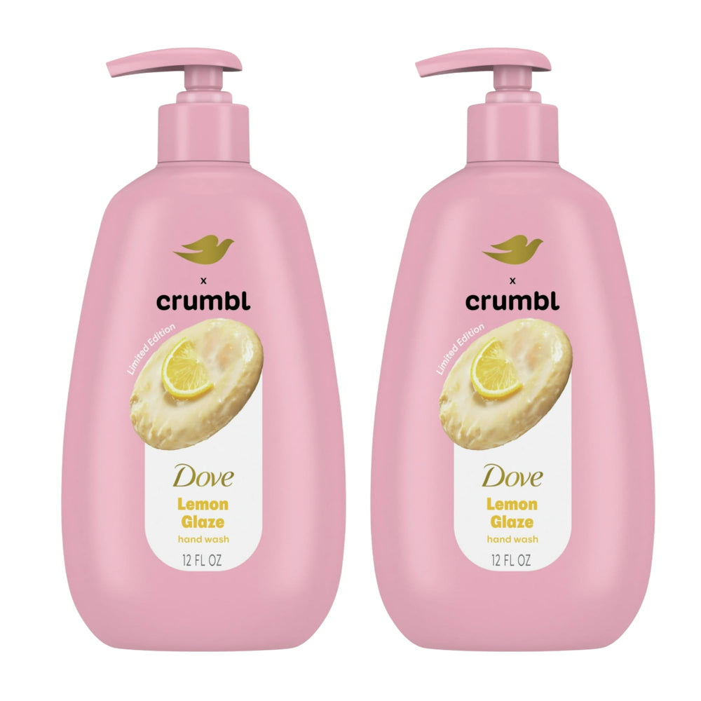 Dove Crumbl Lemon Glaze bottle pump for refreshing hand cleansing