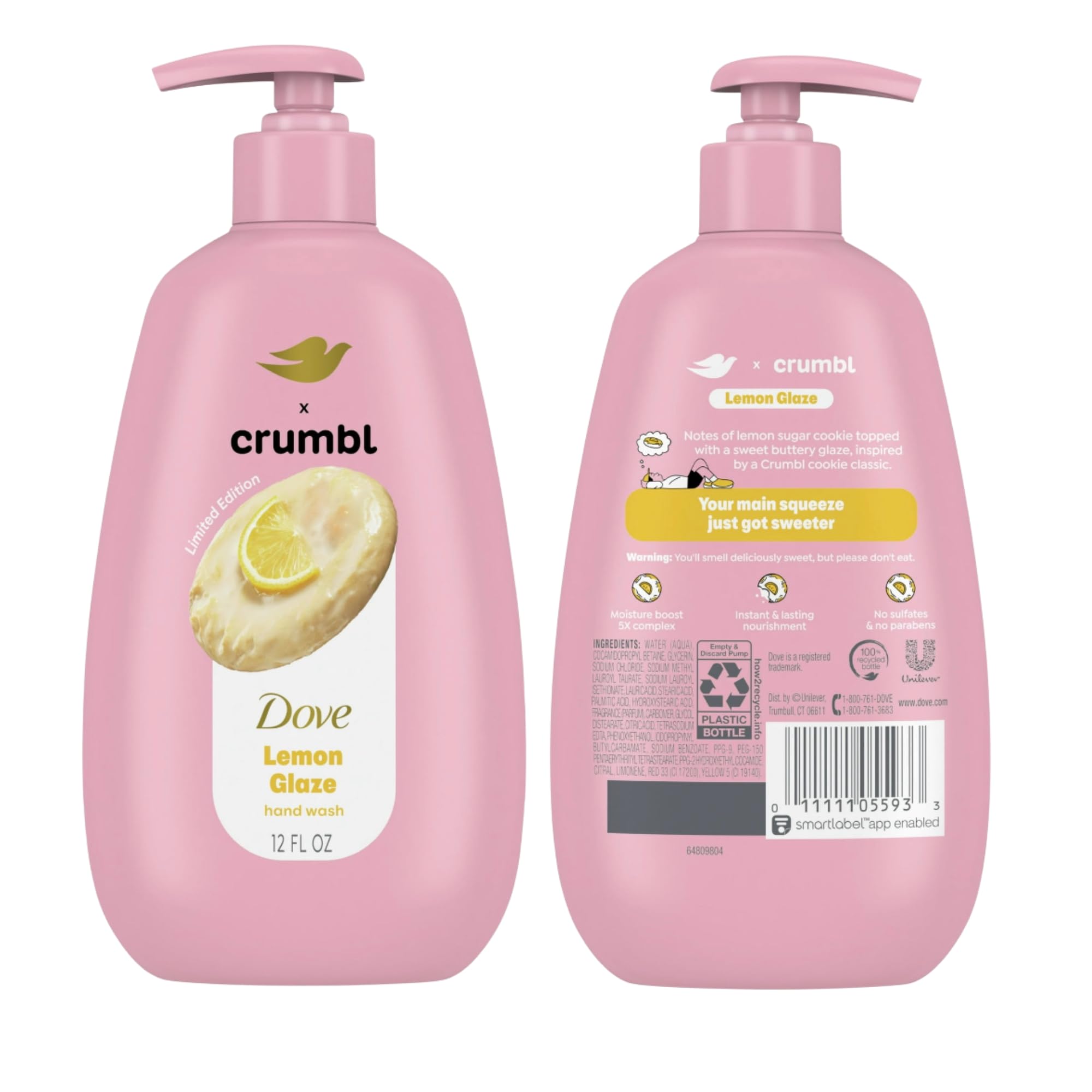 Dove Crumbl Lemon Glaze moisture boost formula at work on hands