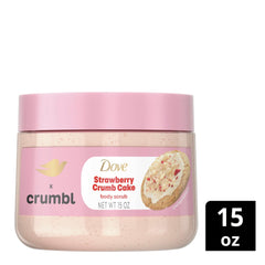 Dove Crumbl wash label close-up highlighting limited edition fragrance.