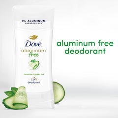 Dove cucumber and green tea scented deodorant offers long-lasting freshness.