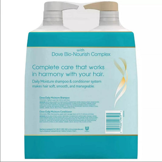 Dove Daily Moisture Conditioner pump bottle for detangling and softness.