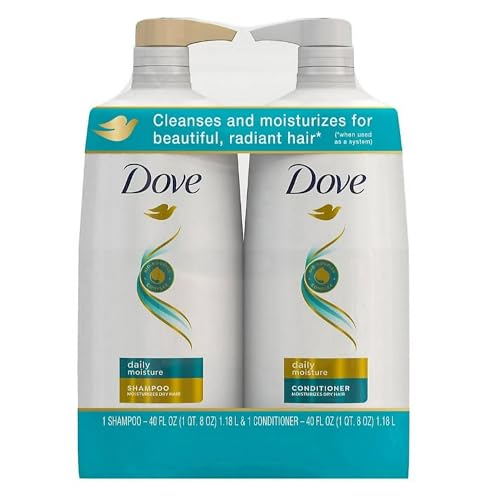 Dove Daily Moisture Shampoo pump bottle for nourished, smooth hair.