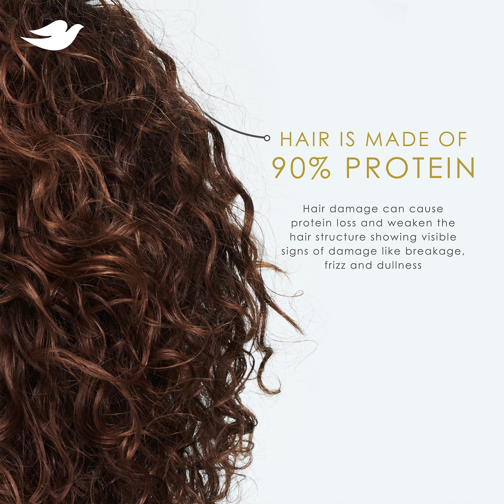 Dove Damage Therapy Shampoo hand-pump scene suggests easy daily use for smoother hair.