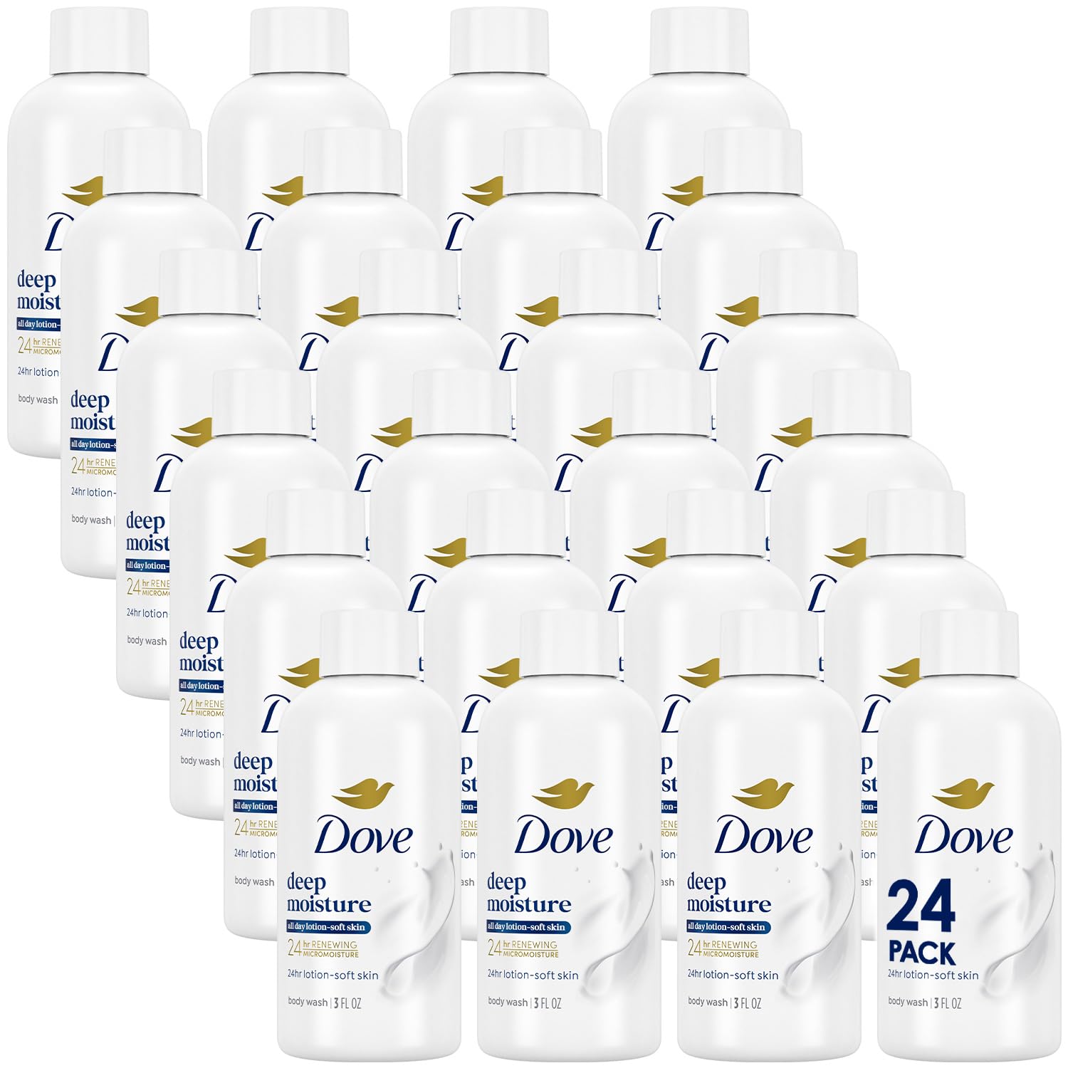 Dove Deep Moisture travel pack front view for on-the-go hydration.