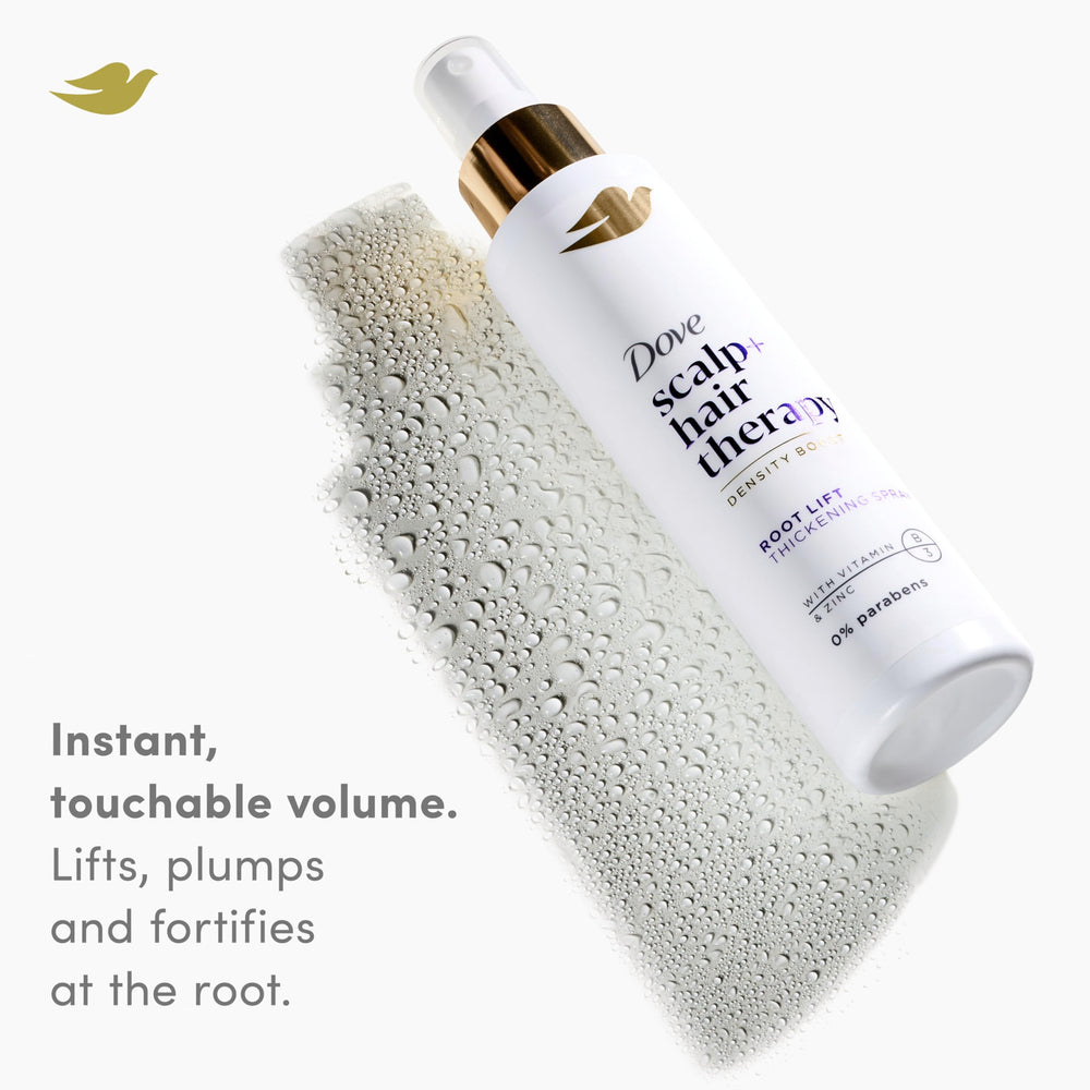Closeup of vitamin B3 and zinc ingredients in Dove Density Boost Root Lift formula.