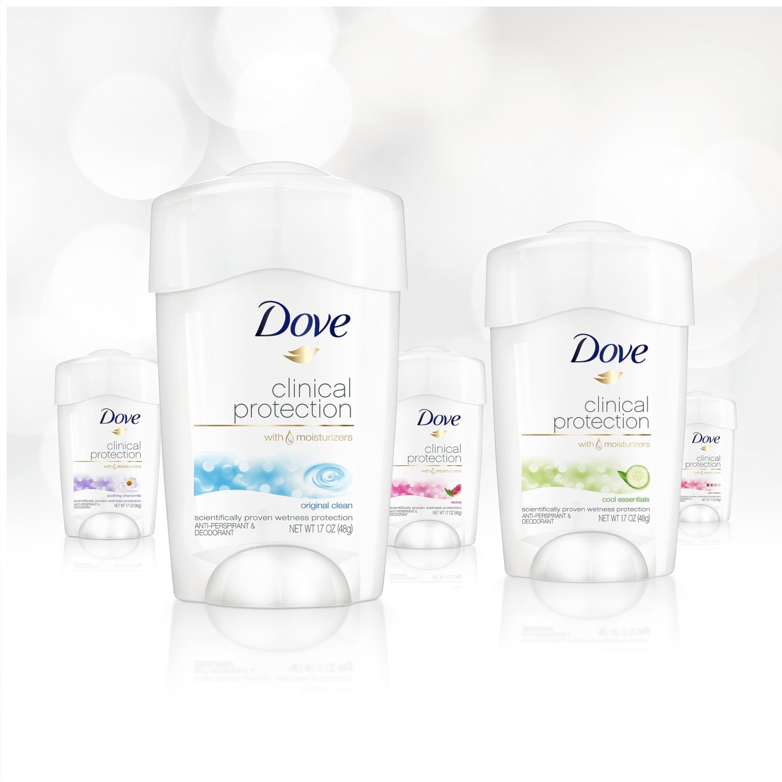 Smooth glide application of Dove deodorant on skin