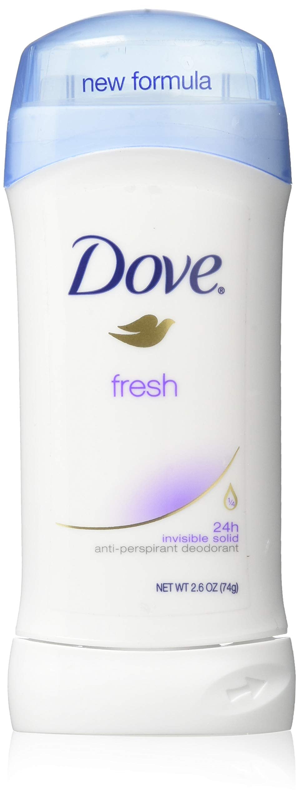 Dove invisible solid fresh deodorant 3-pack front view shows clean, long-lasting protection