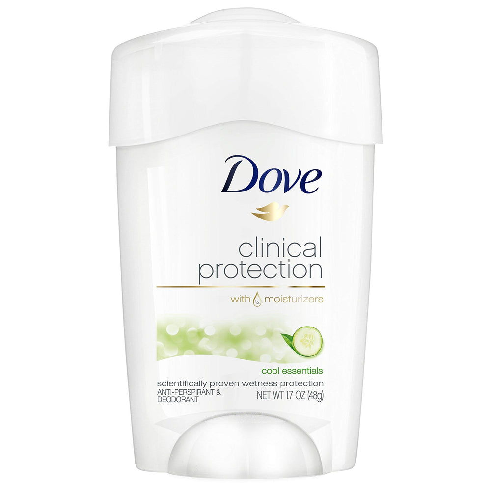 Dove Cool Essentials 4-Pack deodorant for women with 48-hour protection and moisturizers.