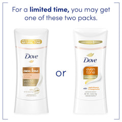 No visible residue after use on underarms with Dove Even Tone Apple Blossom Deodorant Stick