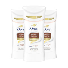 Dove Even Tone Shea Butter Vanilla stick gliding on underarm for smooth application