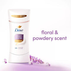 Dove Even Tone smooth glide stick application demonstrates easy, residue-free wearing.