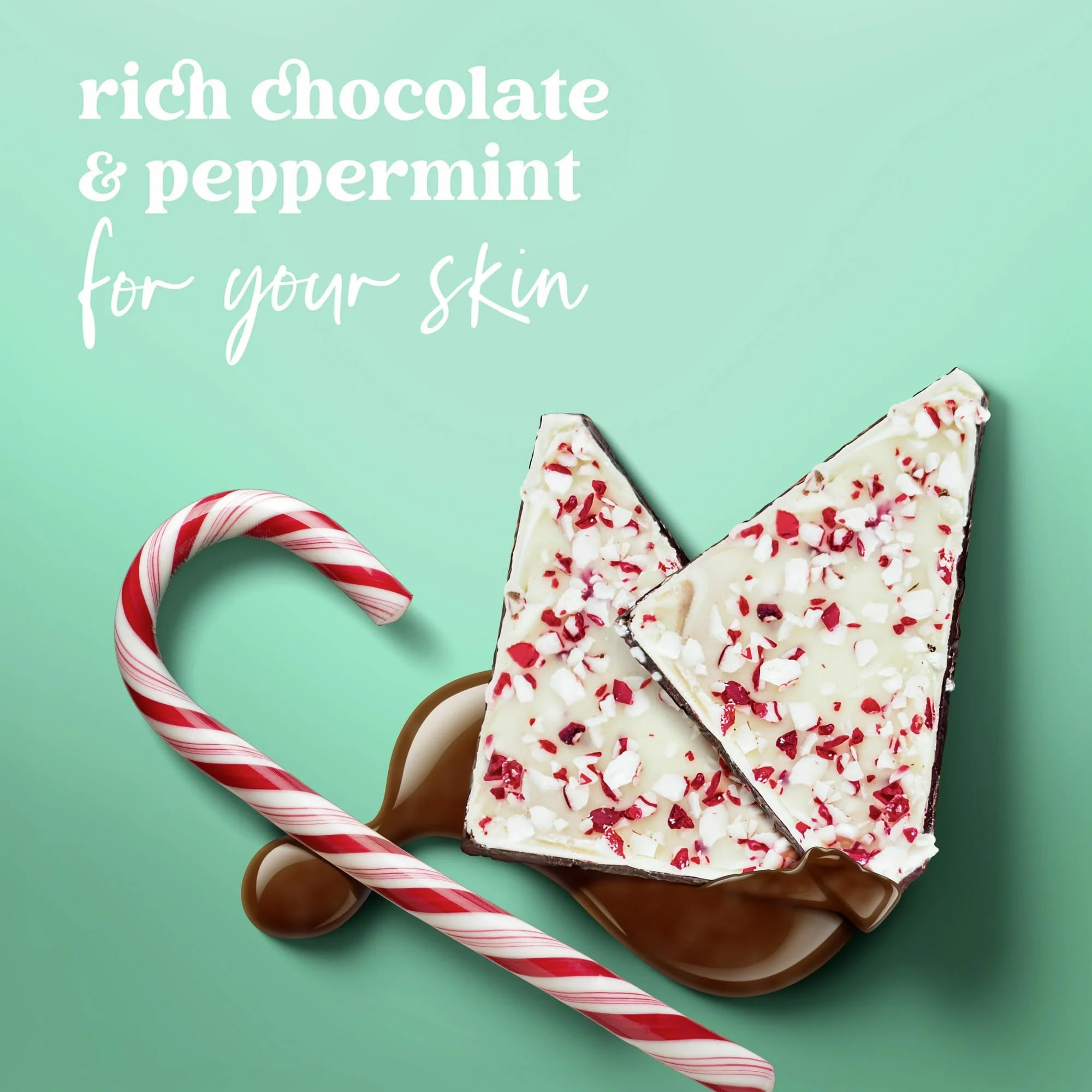 Dove Peppermint Bark cream in scrub delivering moisturizing benefits