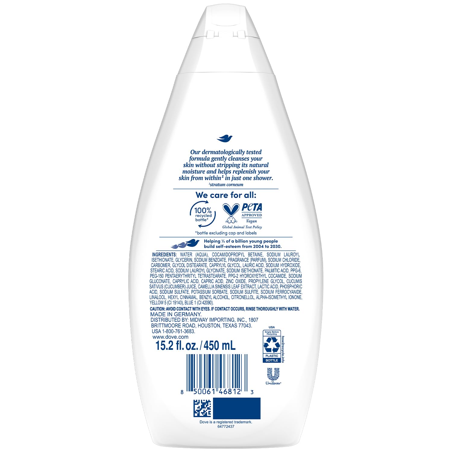 Close-up of Dove Fresh Care lather with creamy bubbles for gentle cleansing.