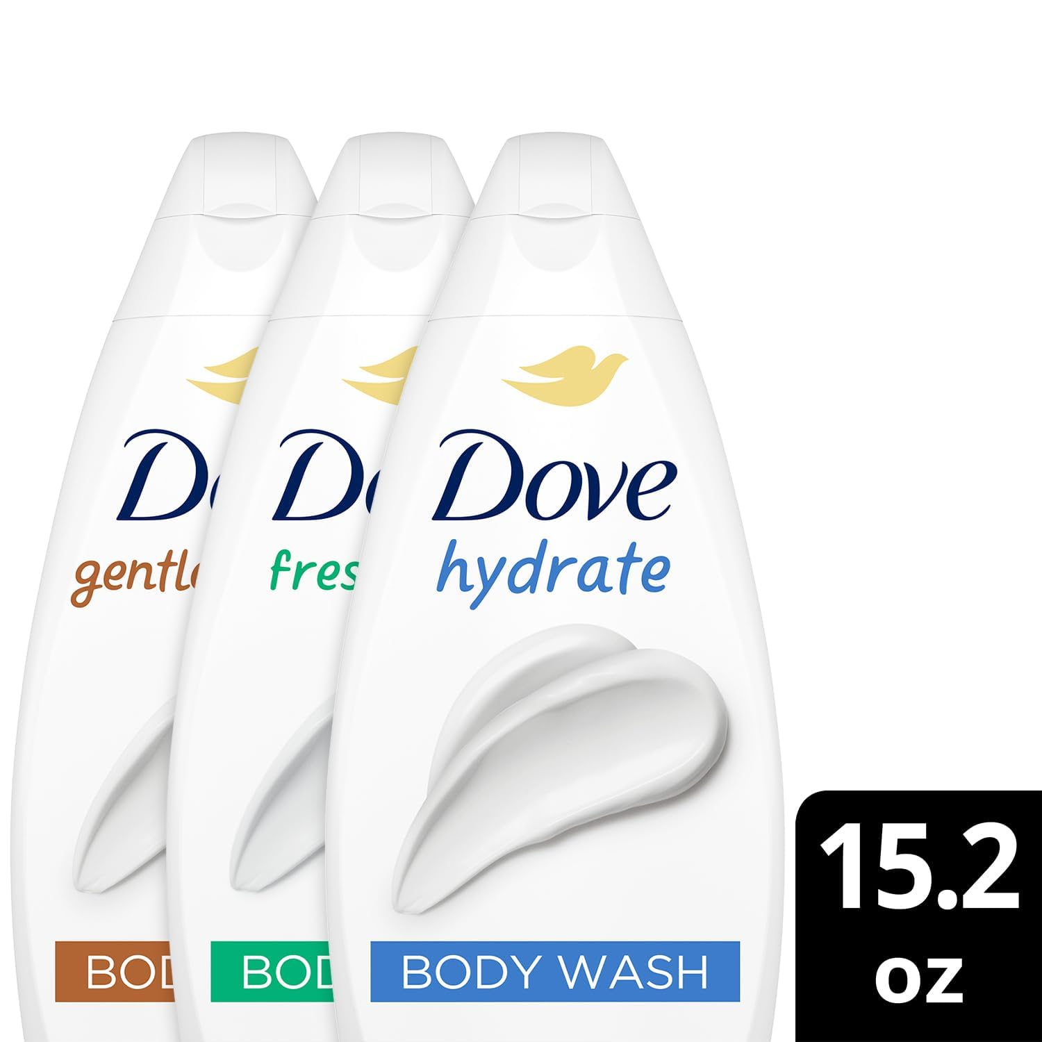 Dove Fresh Care bottle pour delivers an invigorating cleanse and refreshing scent