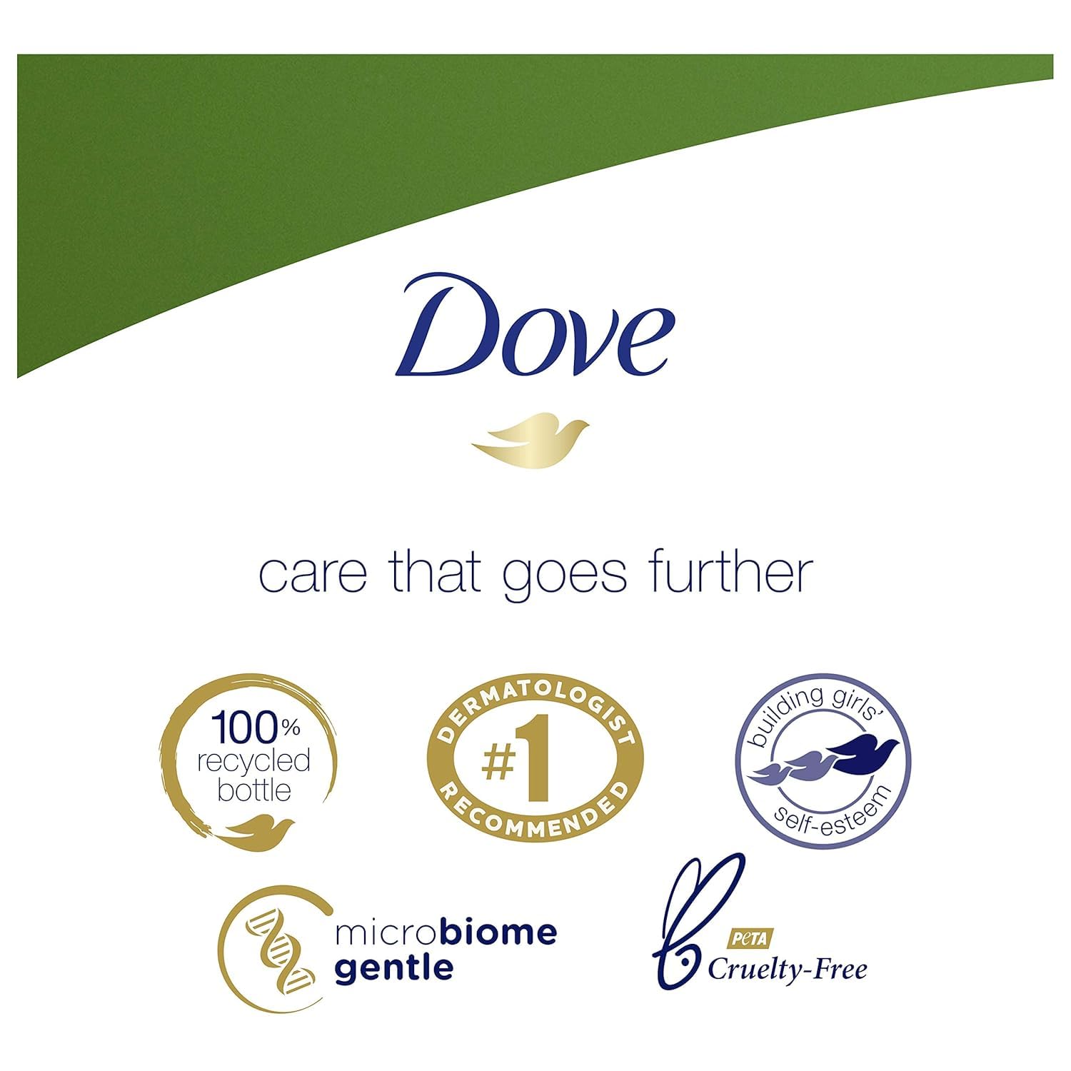Hand holding Dove Go Fresh Cucumber & Green Tea bottle in a bright bathroom.