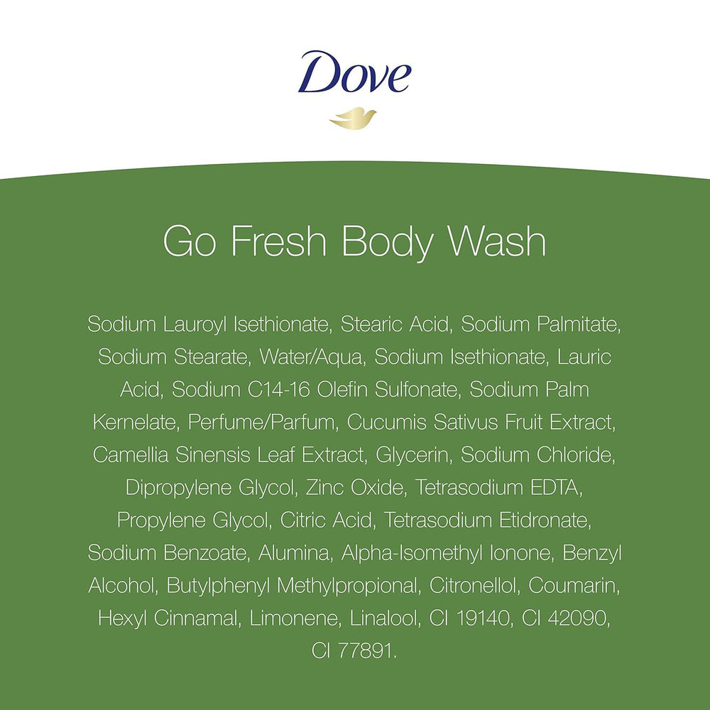 Lather from Dove Go Fresh Cucumber & Green Tea for clean skin.