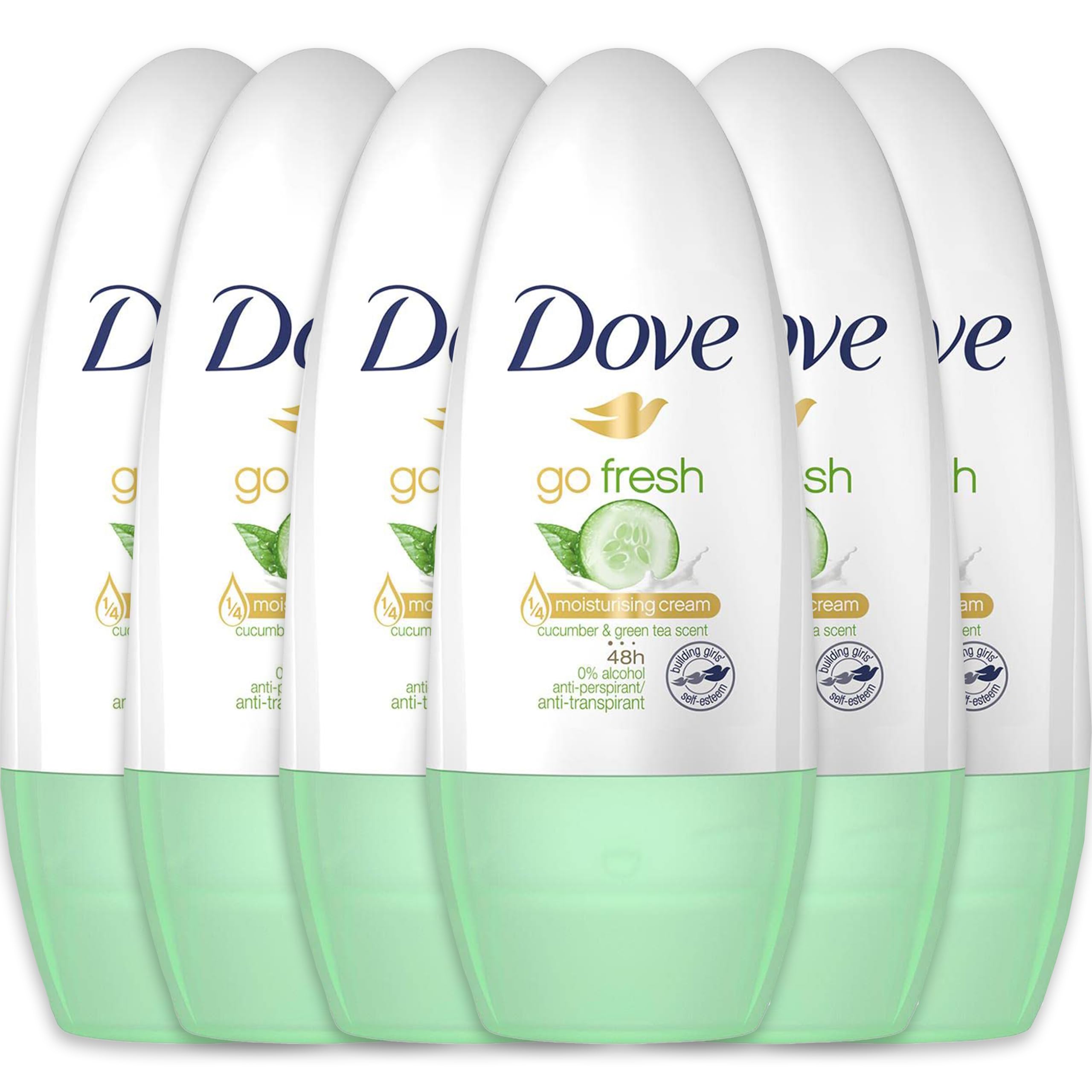 Dove Go Fresh cucumber and green tea roll-on bottle for all-day freshness