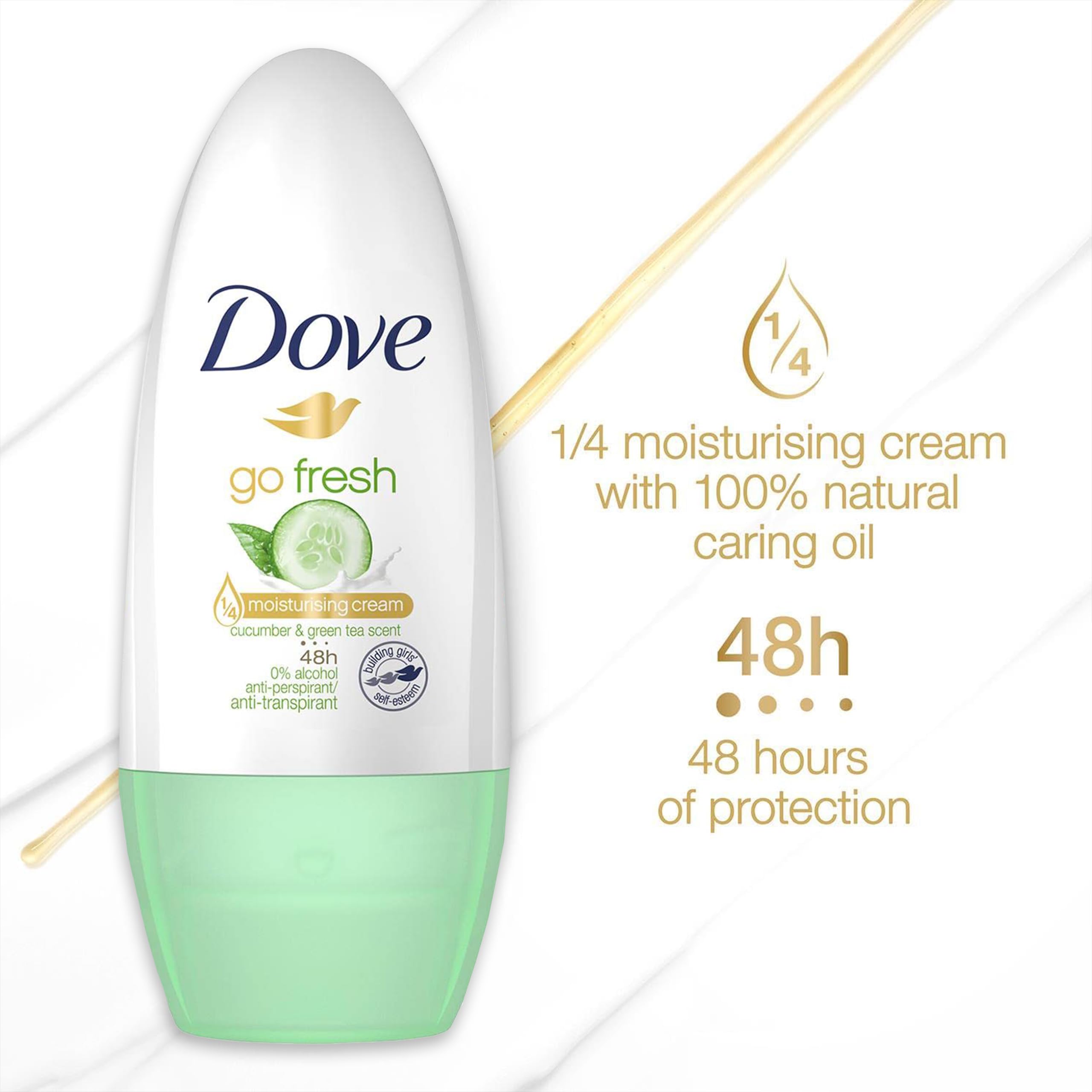 Dove Go Fresh roll-on counter display with light fragrance