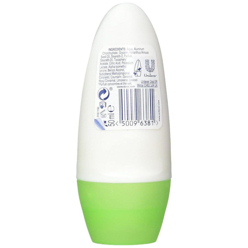 Dove Go Fresh roll-on roller-ball close-up with quick-dry formula