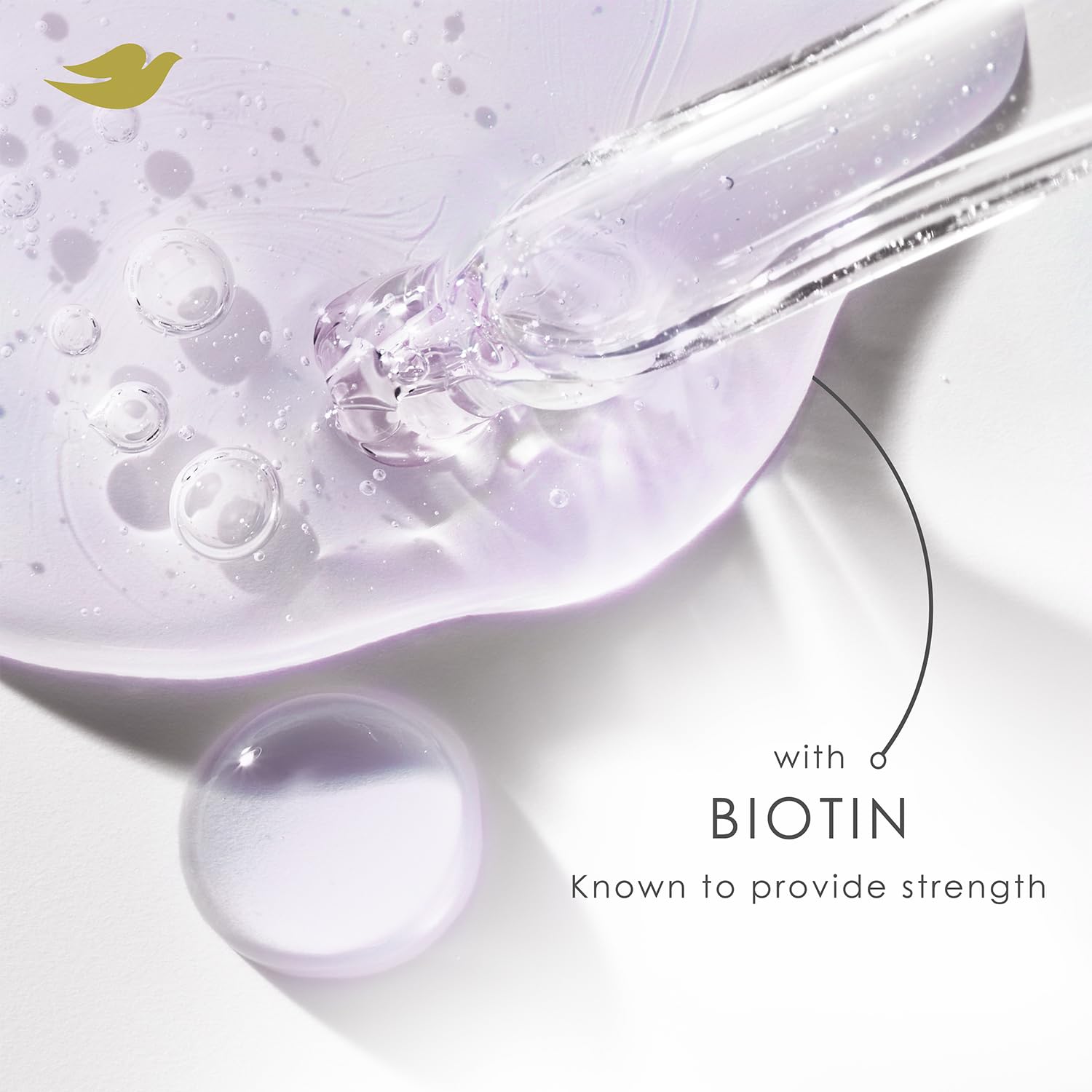 Dove ingredients graphic features collagen and biotin for hair texture