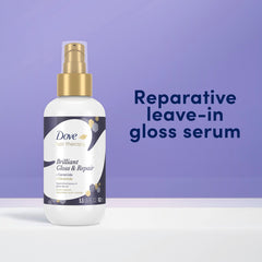 Dove Hair Therapy Brilliant Gloss application on ends delivers shine and moisture