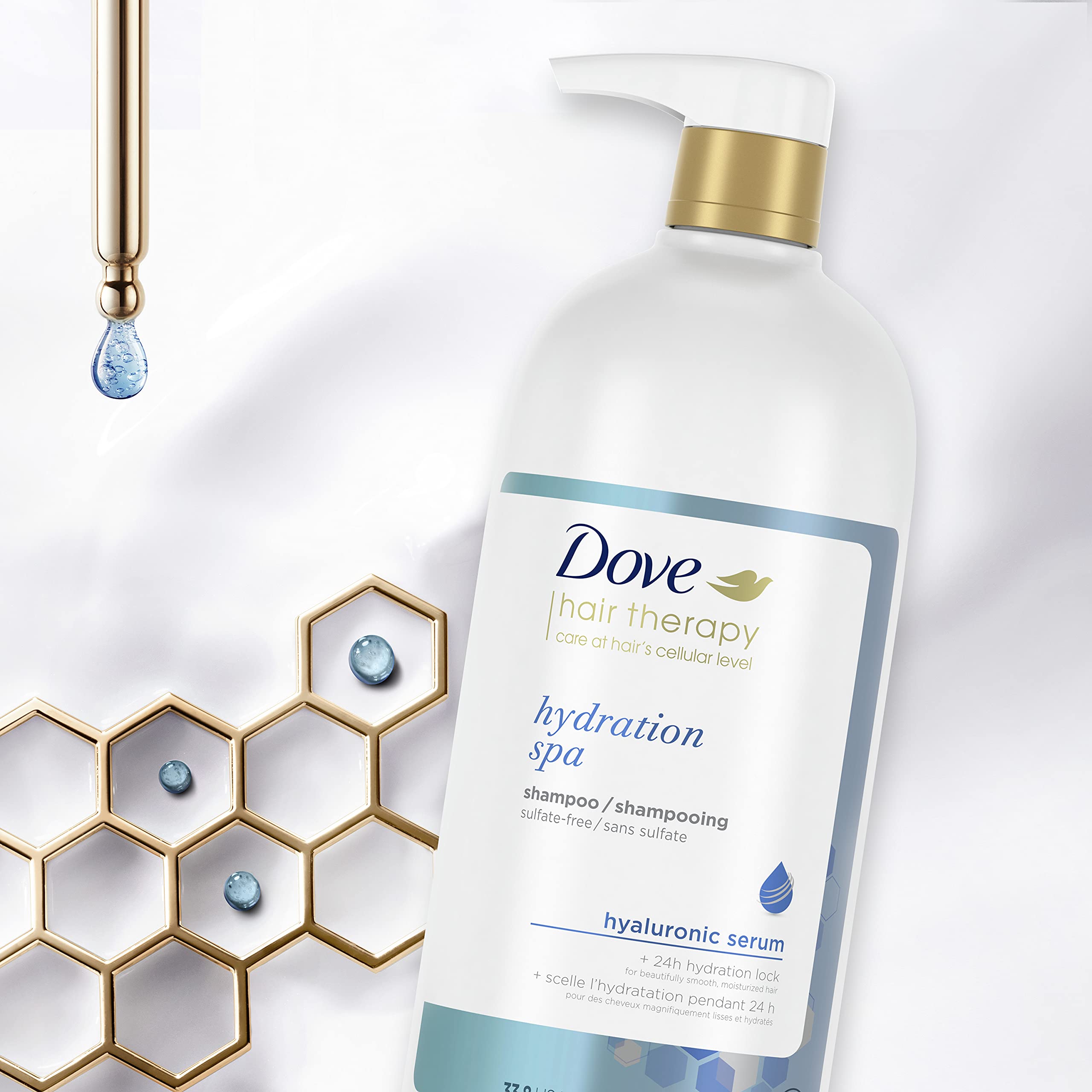 Dove Hydration Spa Conditioner refreshing scalp depiction.