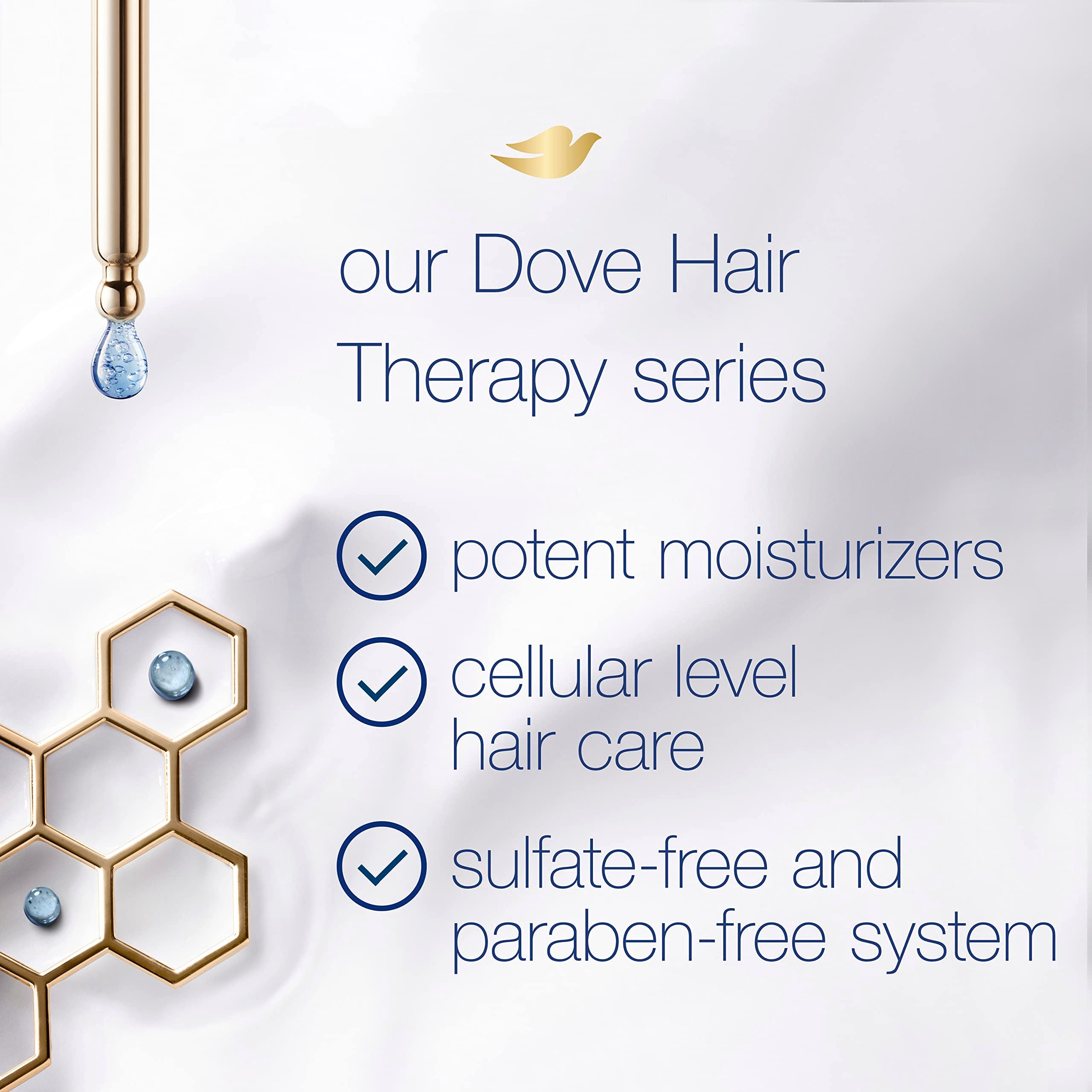 Shampoo pairing image showing Dove Hydration Spa care routine.