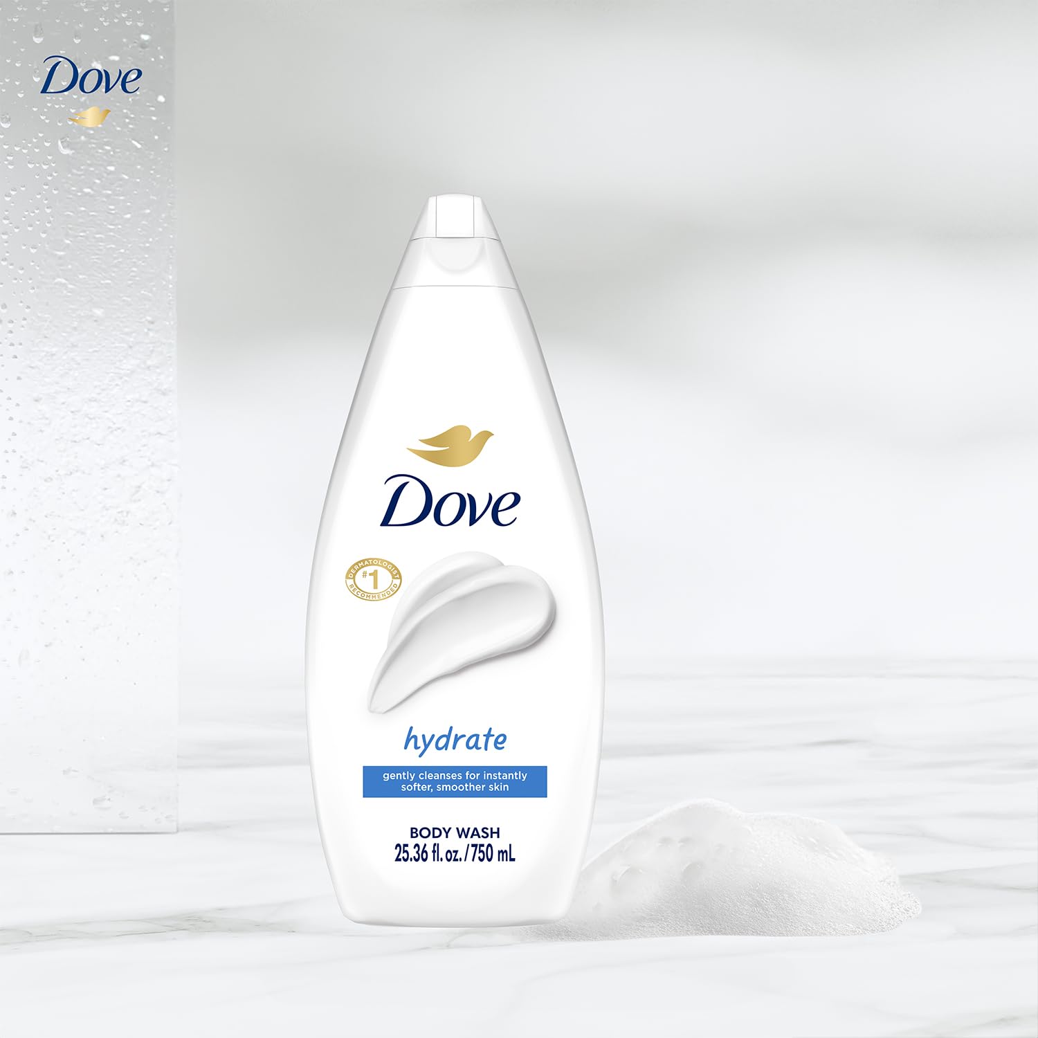 Dove Hydrate 4-pack packaging for value-sized routine.