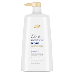 Dove Intensive Repair shampoo bottle front – nourishing care for damaged hair.