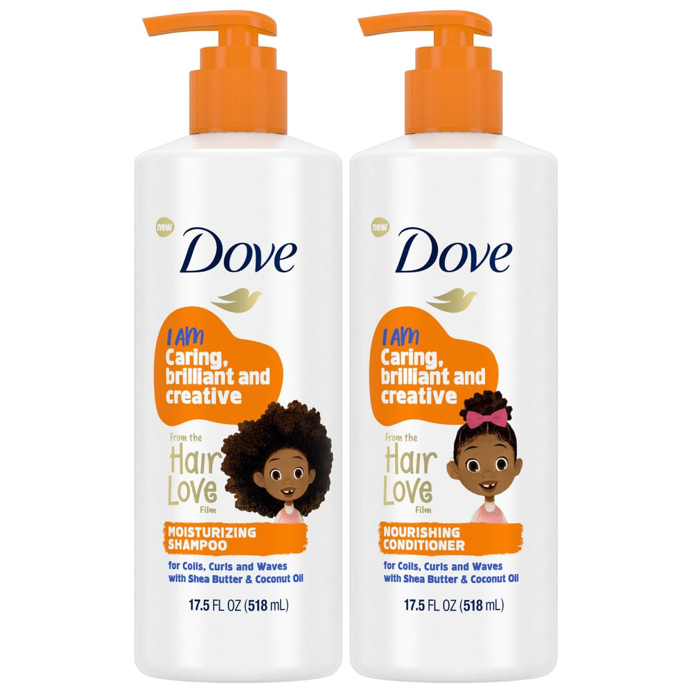 Dove Love Collection kids shampoo bottle with gentle cleansing for curly hair