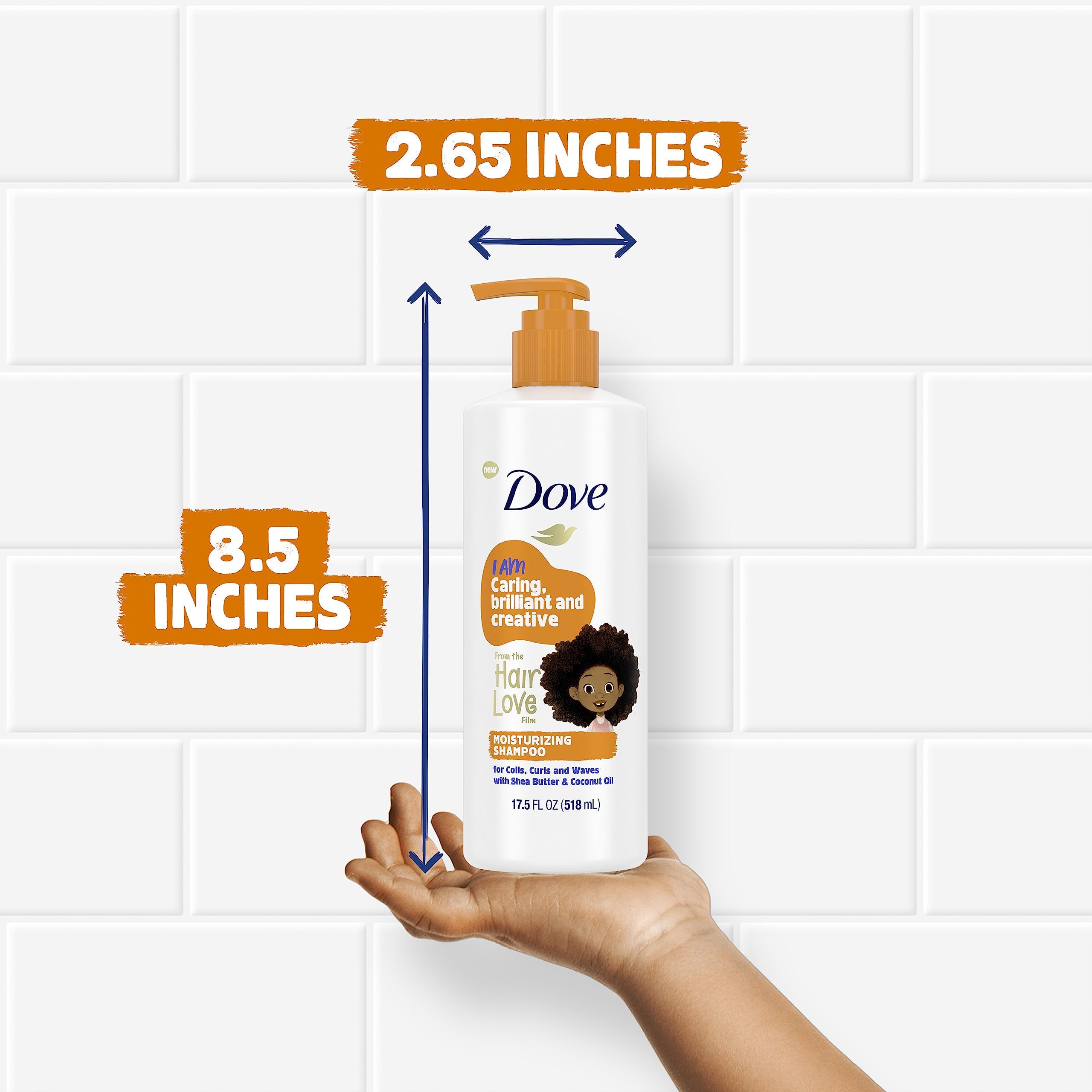 Dove Love Collection sulfate-free label on bottle for gentle cleansing