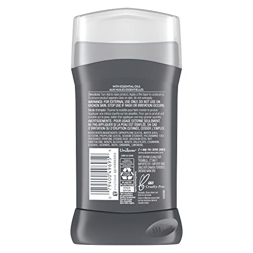 DOVE MEN CARE aluminum-free label emphasizes skin-friendly formula for comfortable underarms.