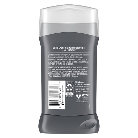 Dove Men+Care aroma visual showing bergamot-lavender-sandalwood scent lasts.